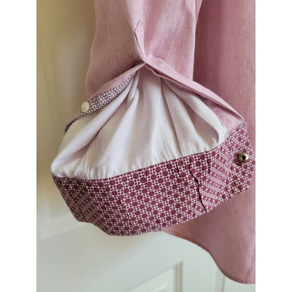 Ted Baker Shirt Mens 3XL 7 Pink 100% Cotton Flip Cuff Casual - Picture 7 of 8